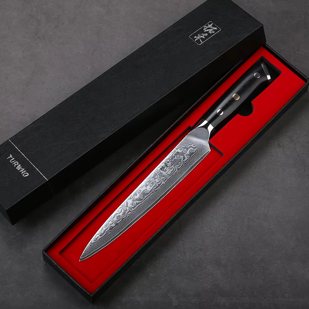 8 Inch Slicing Knife Japan Damascus Steel Professional Sashimi Sushi Chef's Knives