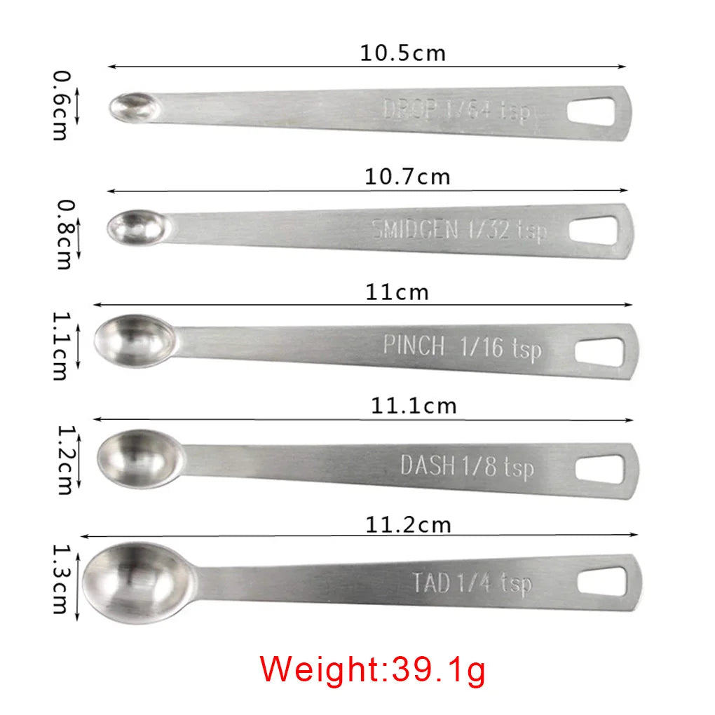 5Pcs Small Measuring Spoons Stainless Steel