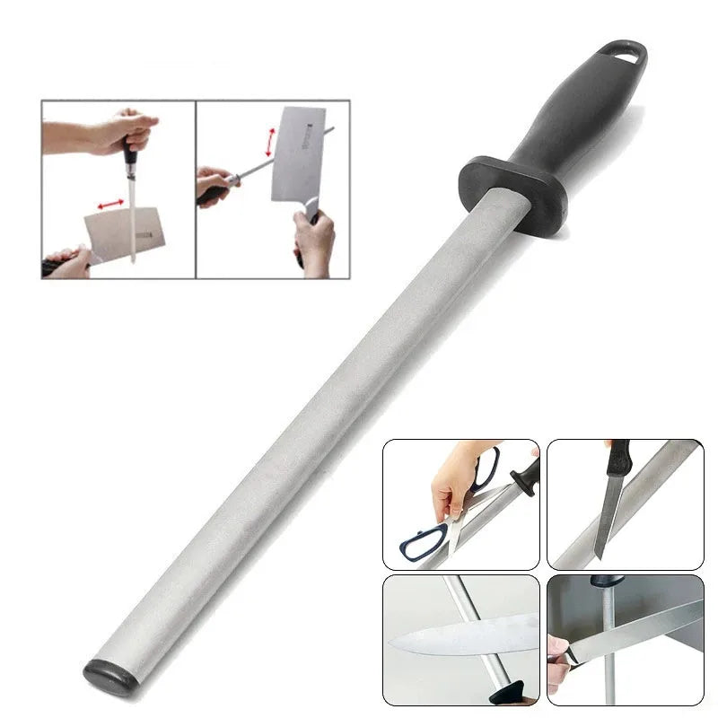 12Inch Diamond Knife Sharpener Rod,Professional Sharpening Steel