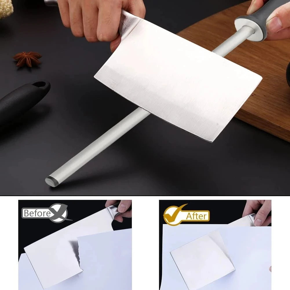 12Inch Diamond Knife Sharpener Rod,Professional Sharpening Steel