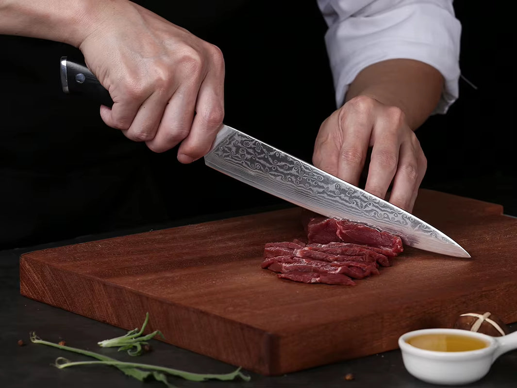 8 Inch Slicing Knife Japan Damascus Steel Professional Sashimi Sushi Chef's Knives