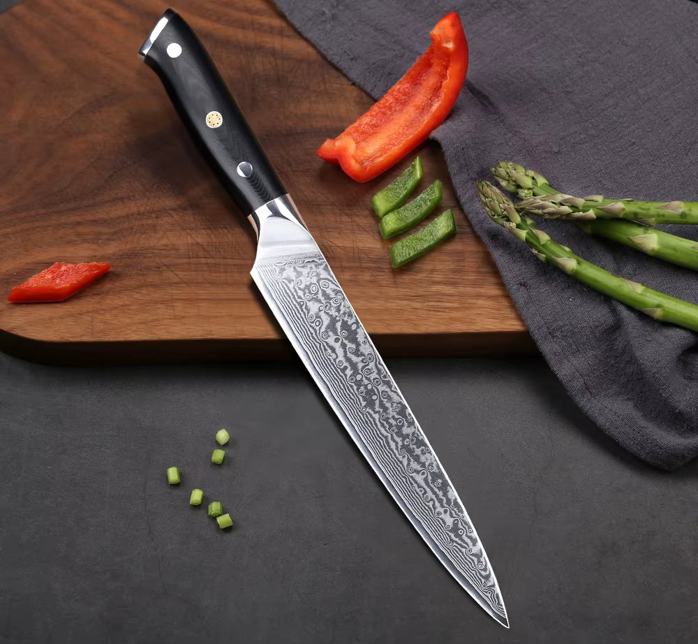 8 Inch Slicing Knife Japan Damascus Steel Professional Sashimi Sushi Chef's Knives