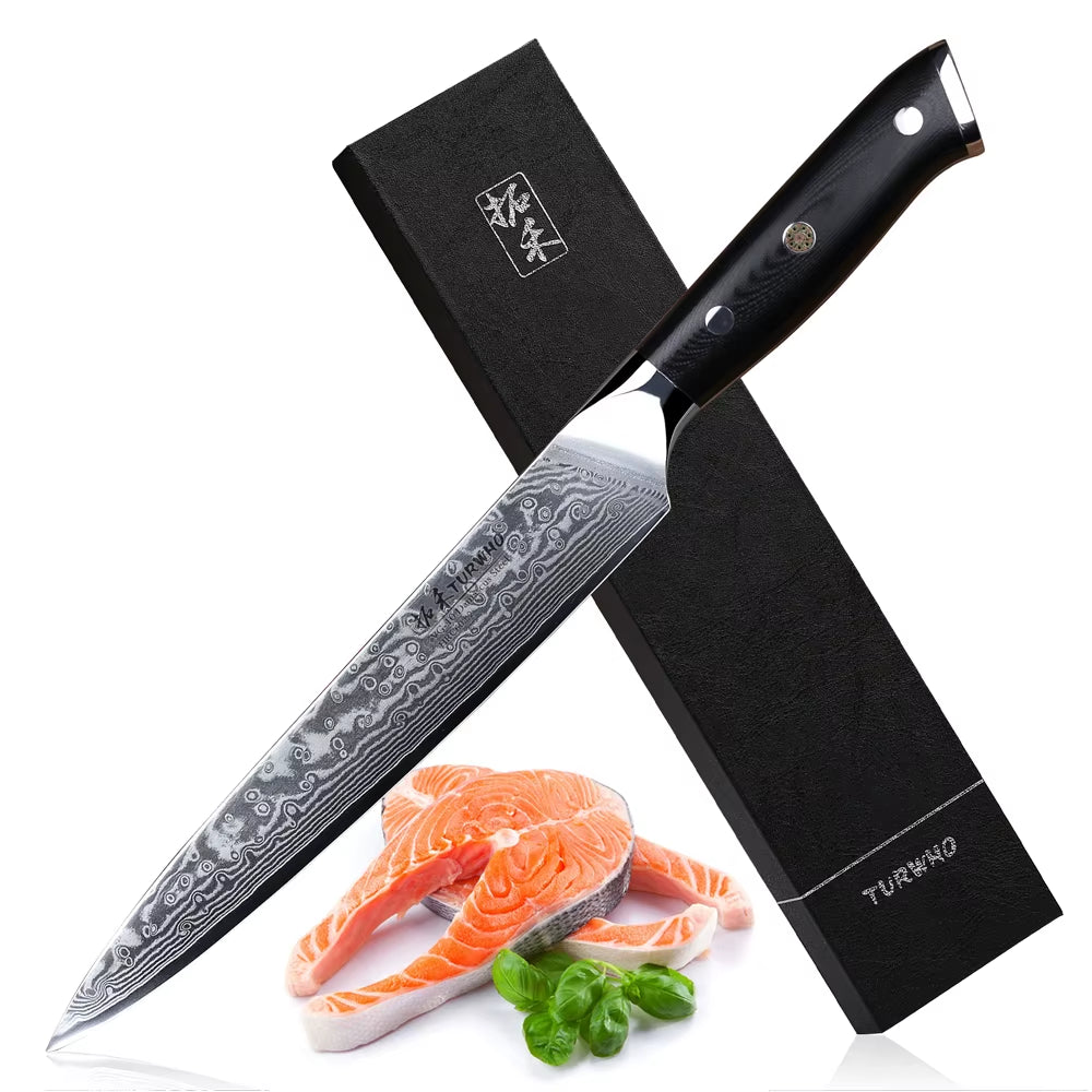 8 Inch Slicing Knife Japan Damascus Steel Professional Sashimi Sushi Chef's Knives