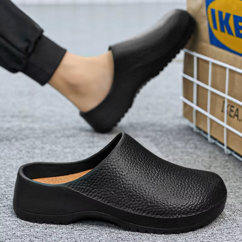 Non-Slip Oil-Resistant Chef Shoes, Kitchen Shoes, Lightweight Soft Clogs