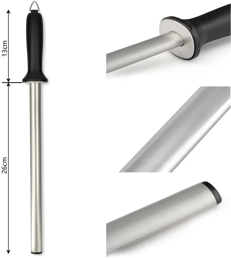 12Inch Diamond Knife Sharpener Rod,Professional Sharpening Steel 