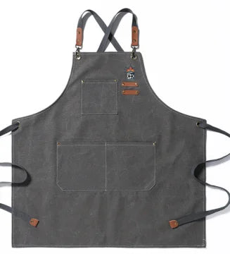 Custom Logo KNK Canvas Chef Cottons Waiter Unisex Uniform Cooking Kitchen Aprons Commercial Cafe Restaurant Aprons