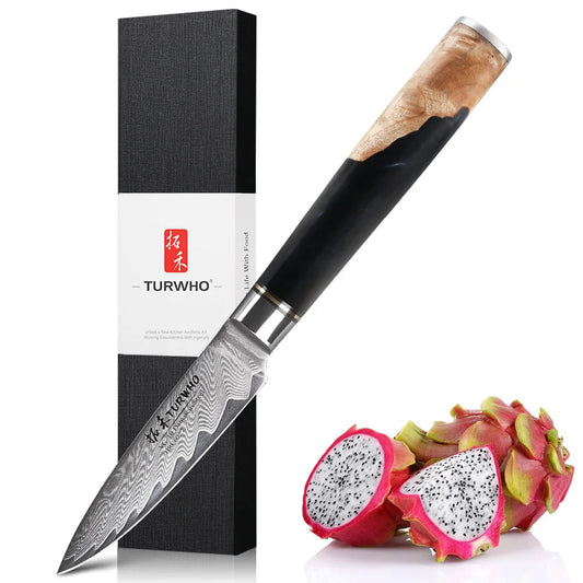 1PC Damascus Kitchen Chef Knife High Carbon Steel Cleaver Bread Paring Boning Utility Knives Cooking Tools with Gift Box