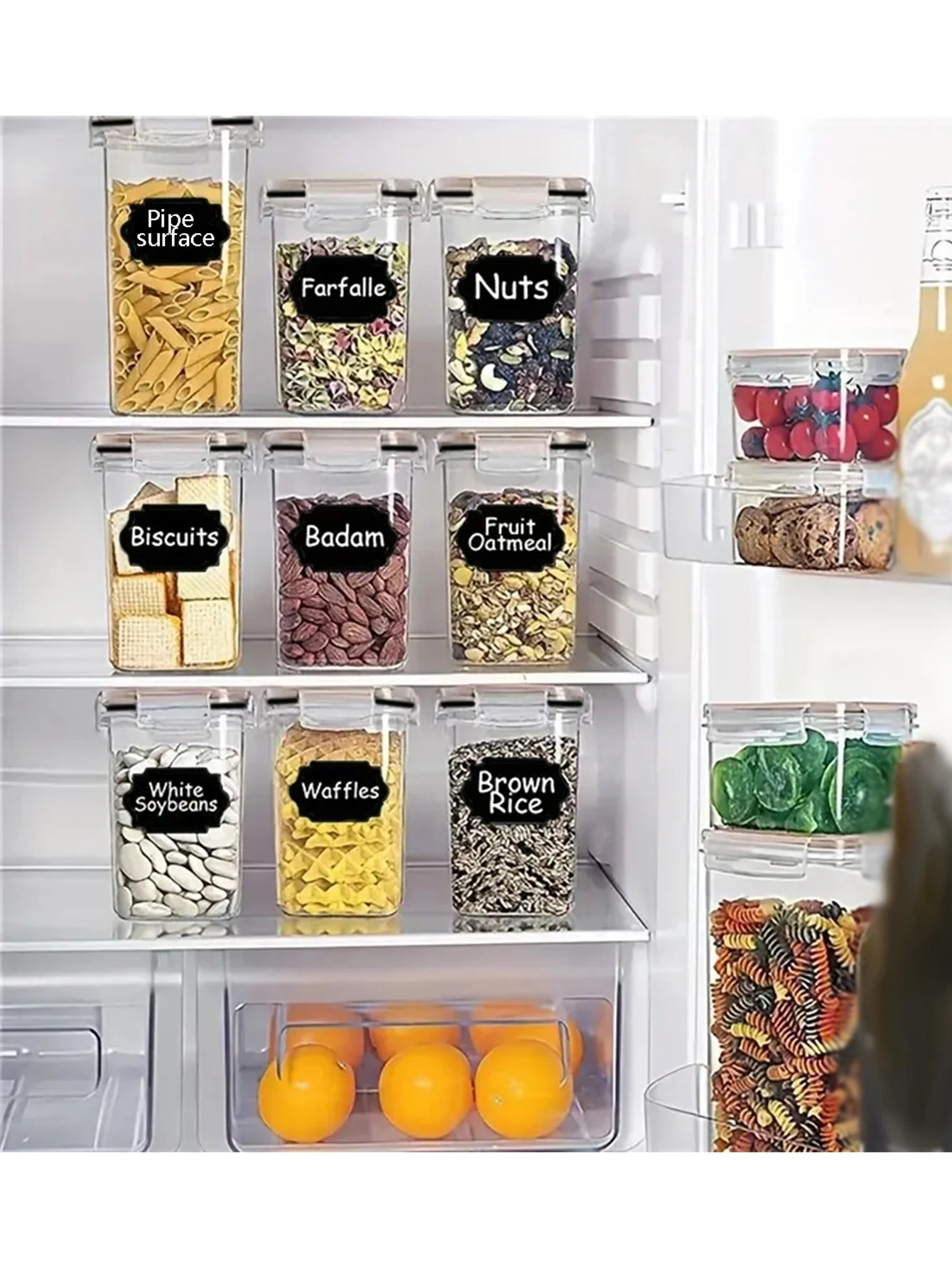 24Pcs Airtight Food Storage Containers with LIDS, Plastic Cookie Jars for Kitchen Pantry Organization and Storage, Including Lab