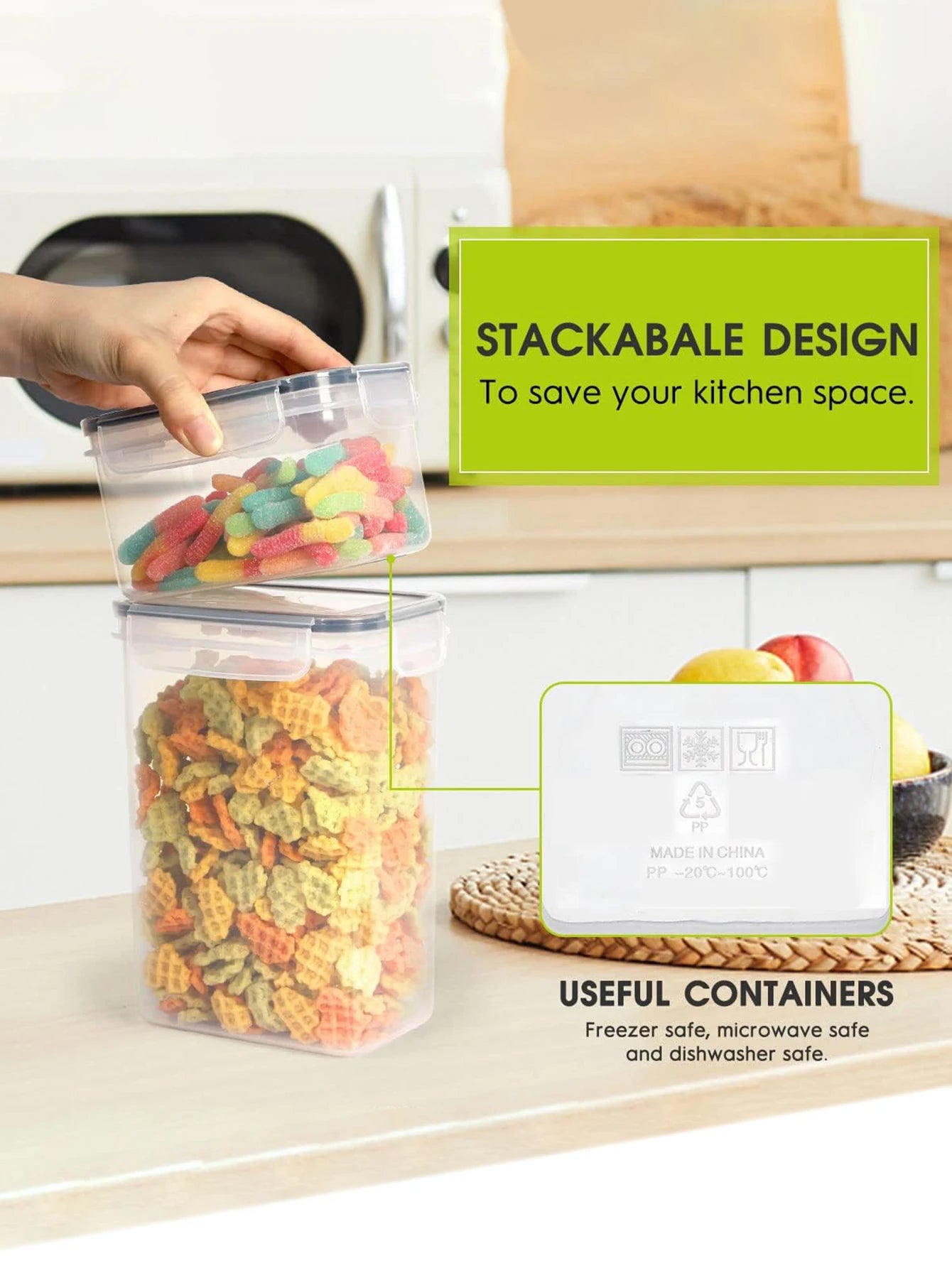 24Pcs Airtight Food Storage Containers with LIDS, Plastic Cookie Jars for Kitchen Pantry Organization and Storage, Including Lab