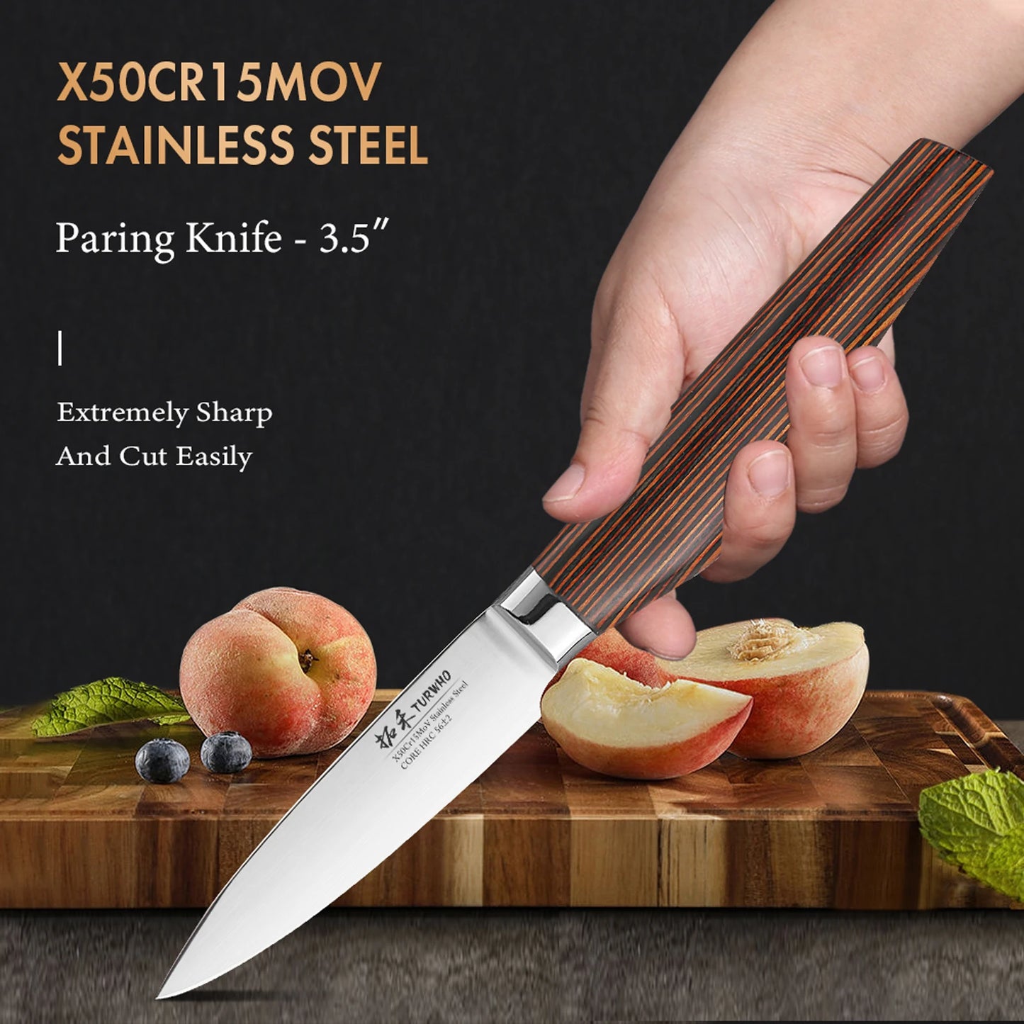 3.5" Paring Knife High Carbon Stainless Steel X50Cr15Mov