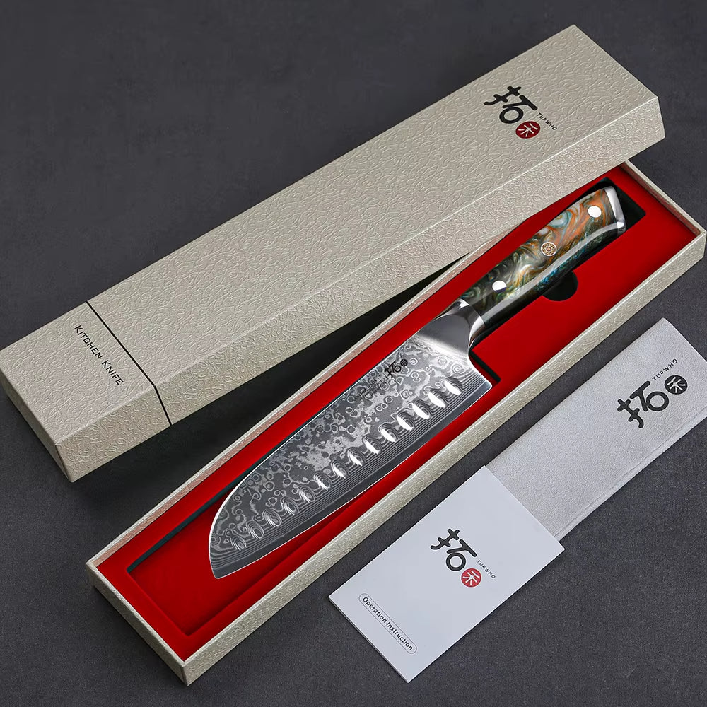7 Inch Santoku Knife Real 67 Layer Damascus Super Steel Cut Meat Fish Vegetable Janpanese Cook Knife Sharp Kitchen Knife