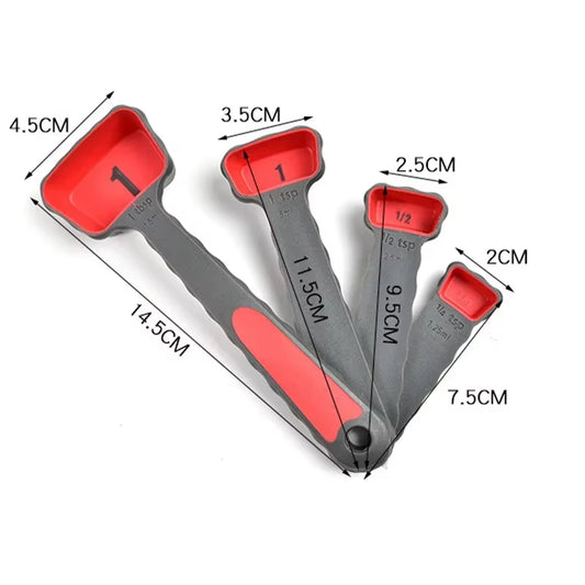 Silicone Measuring Cup Measuring Spoon 4/8Pcs Collapsible Ingredients Measuring Tool Baking Cookingkitchen Gadgets