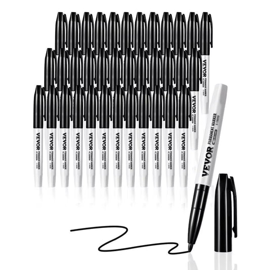 Ultimate Permanent Marker Set 36-Pack Black Fine Tip Waterproof Fade Resistant